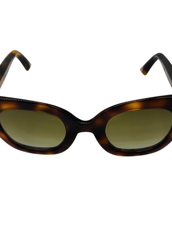 GUCCI HAVANA BROWN TORTOISESHELL GRADIENT LENS BUTTERFLY ACETATE SUNGLASSES WITH main image 7